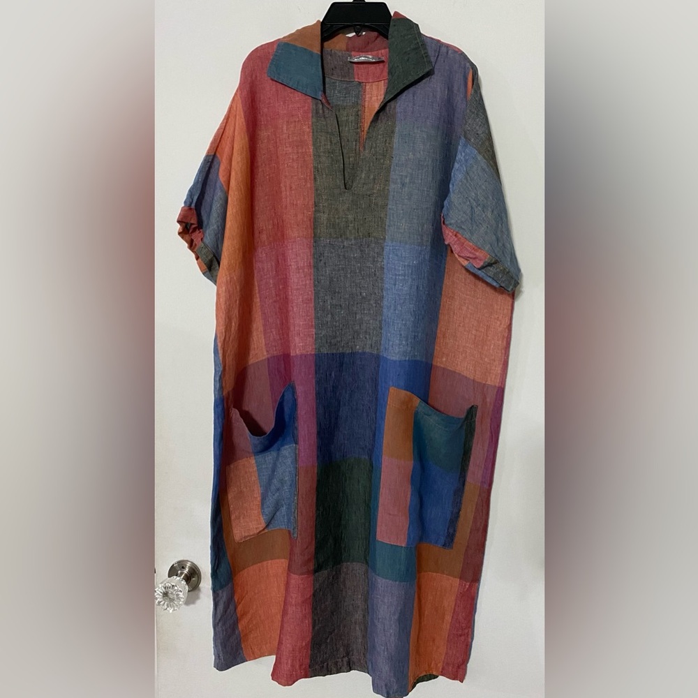 Alembika Patchwork Linen Multicolor Plaid Women's… - image 1